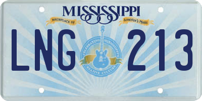 MS license plate LNG213