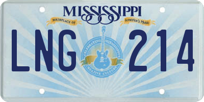 MS license plate LNG214