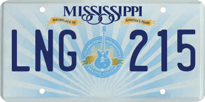 MS license plate LNG215