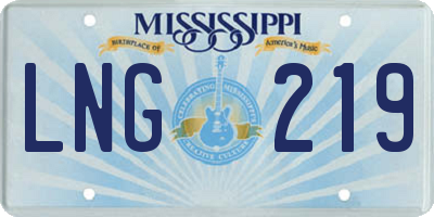 MS license plate LNG219