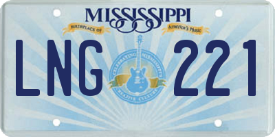 MS license plate LNG221