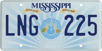 MS license plate LNG225