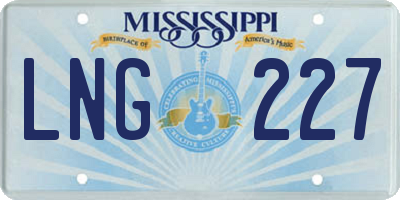 MS license plate LNG227