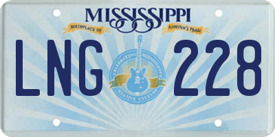 MS license plate LNG228