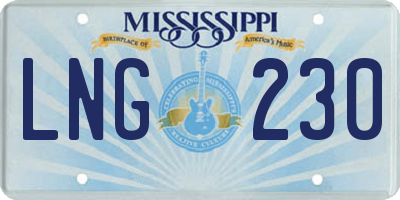 MS license plate LNG230