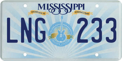 MS license plate LNG233