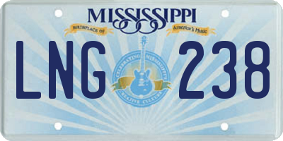 MS license plate LNG238
