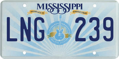 MS license plate LNG239