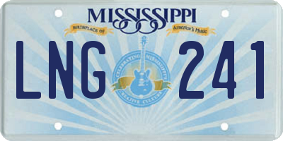 MS license plate LNG241
