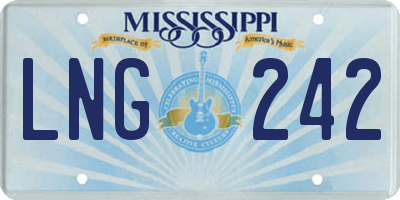 MS license plate LNG242
