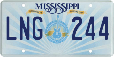 MS license plate LNG244