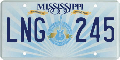 MS license plate LNG245