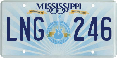 MS license plate LNG246