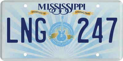 MS license plate LNG247