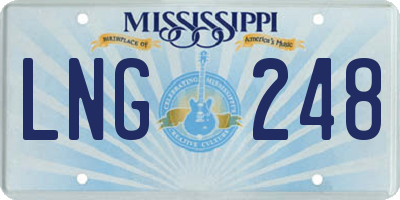 MS license plate LNG248
