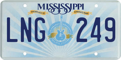 MS license plate LNG249