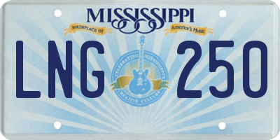 MS license plate LNG250