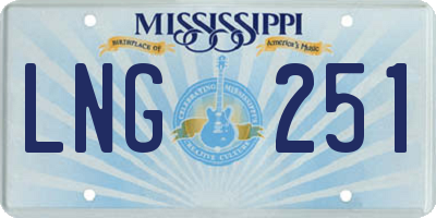 MS license plate LNG251