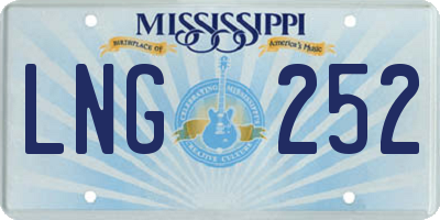 MS license plate LNG252