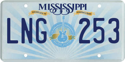 MS license plate LNG253