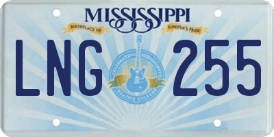 MS license plate LNG255