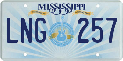 MS license plate LNG257