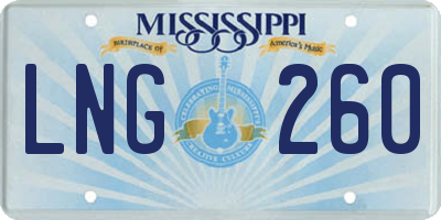 MS license plate LNG260
