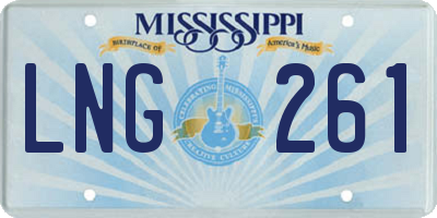 MS license plate LNG261