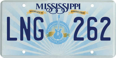 MS license plate LNG262