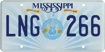 MS license plate LNG266