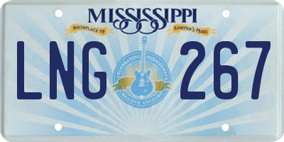 MS license plate LNG267