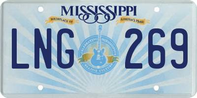 MS license plate LNG269