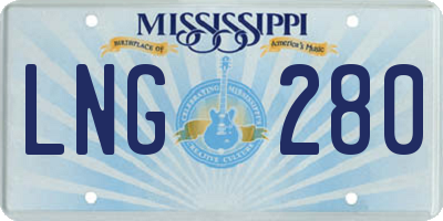 MS license plate LNG280