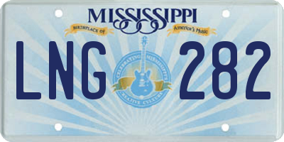 MS license plate LNG282