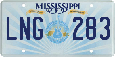 MS license plate LNG283