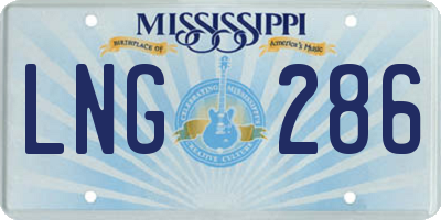 MS license plate LNG286