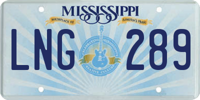 MS license plate LNG289