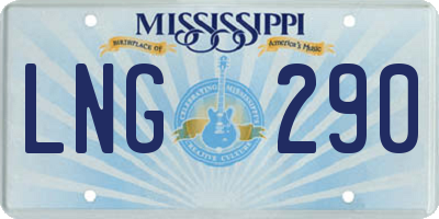MS license plate LNG290