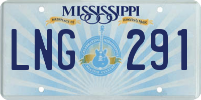 MS license plate LNG291