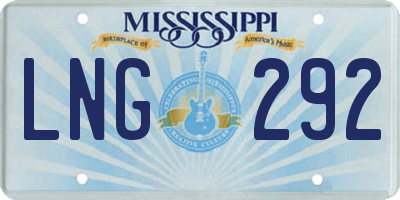 MS license plate LNG292