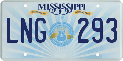 MS license plate LNG293