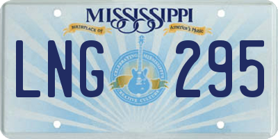 MS license plate LNG295