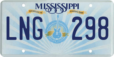 MS license plate LNG298