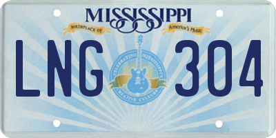 MS license plate LNG304