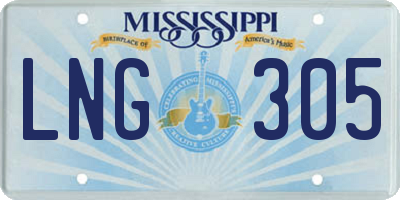 MS license plate LNG305