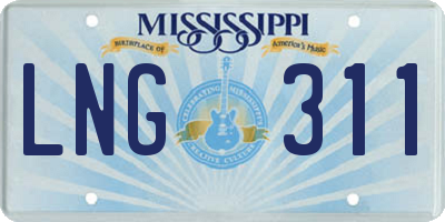MS license plate LNG311