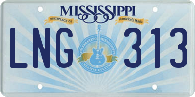 MS license plate LNG313