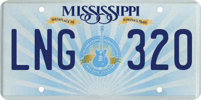 MS license plate LNG320