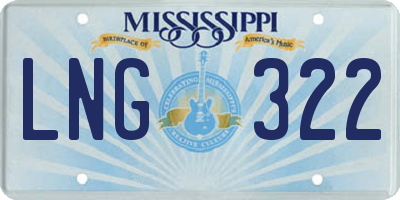 MS license plate LNG322