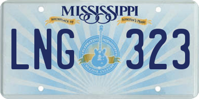 MS license plate LNG323